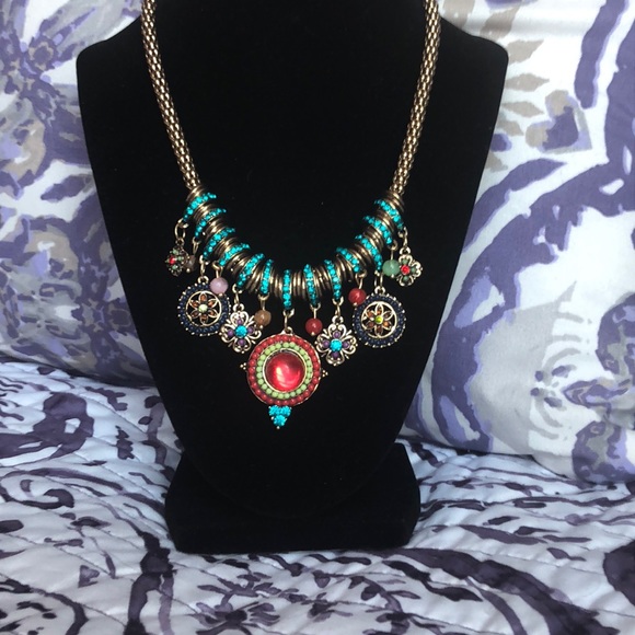 Novadab coral boho statement necklace - Picture 2 of 3